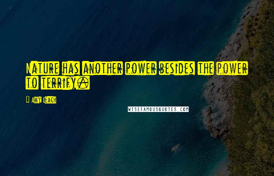 Amy Leach Quotes: Nature has another power besides the power to terrify.