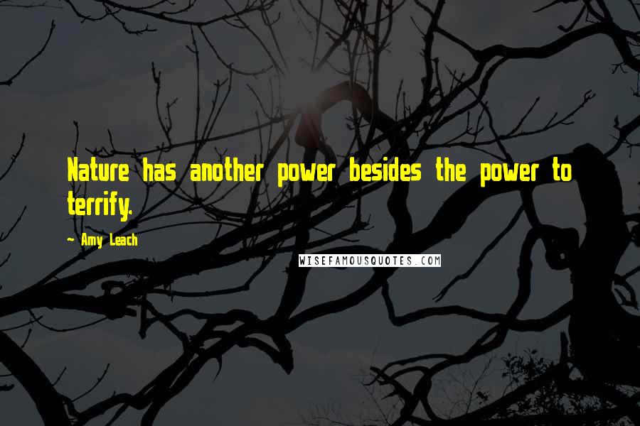 Amy Leach Quotes: Nature has another power besides the power to terrify.