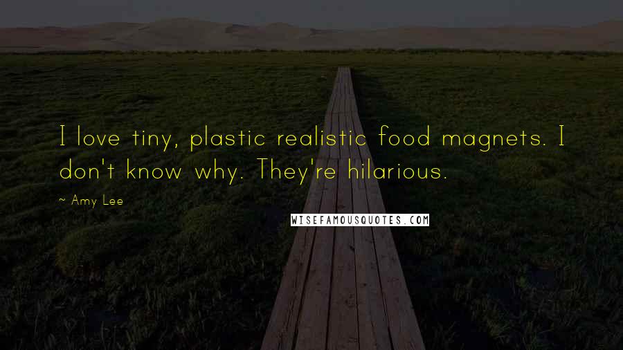 Amy Lee Quotes: I love tiny, plastic realistic food magnets. I don't know why. They're hilarious.