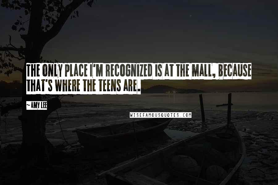 Amy Lee Quotes: The only place I'm recognized is at the mall, because that's where the teens are.