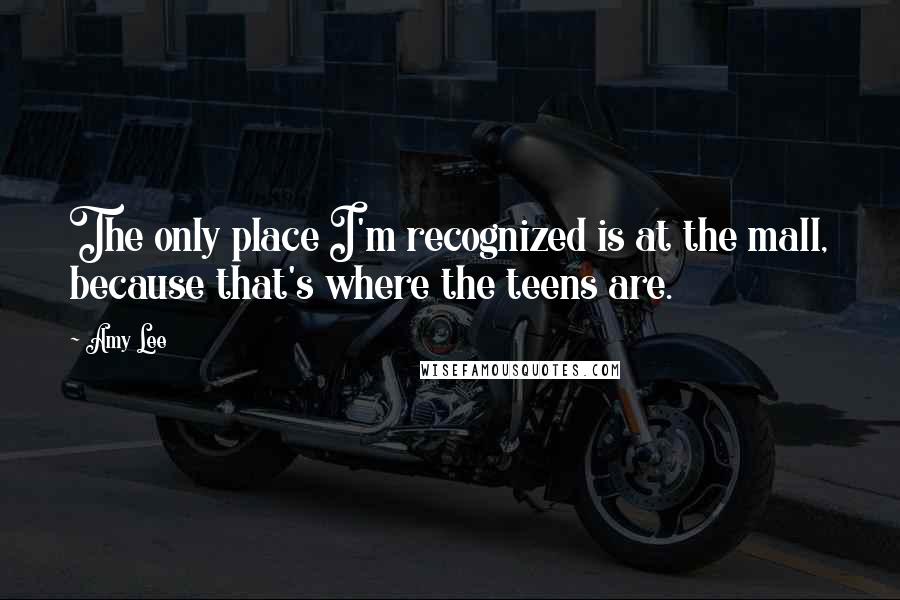 Amy Lee Quotes: The only place I'm recognized is at the mall, because that's where the teens are.