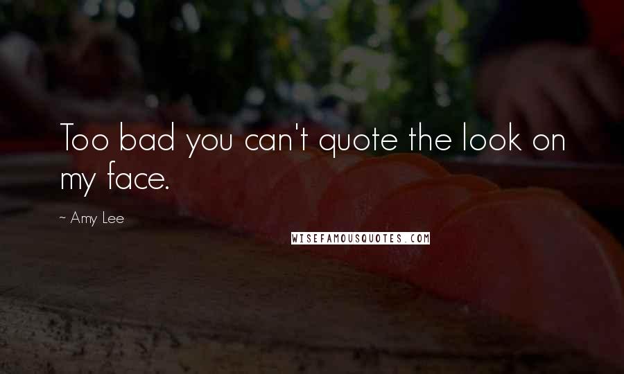 Amy Lee Quotes: Too bad you can't quote the look on my face.