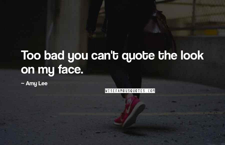 Amy Lee Quotes: Too bad you can't quote the look on my face.