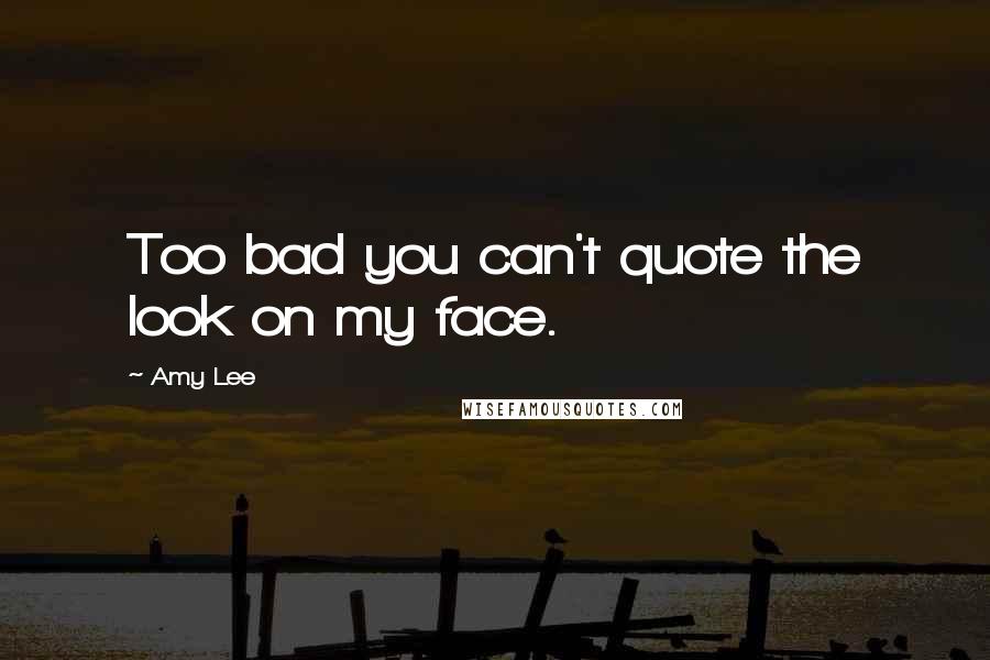Amy Lee Quotes: Too bad you can't quote the look on my face.