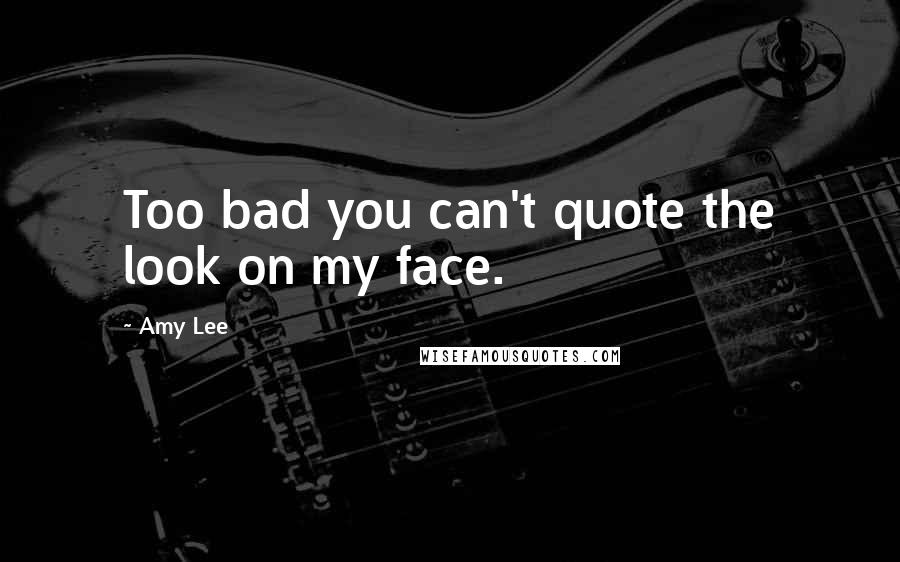 Amy Lee Quotes: Too bad you can't quote the look on my face.