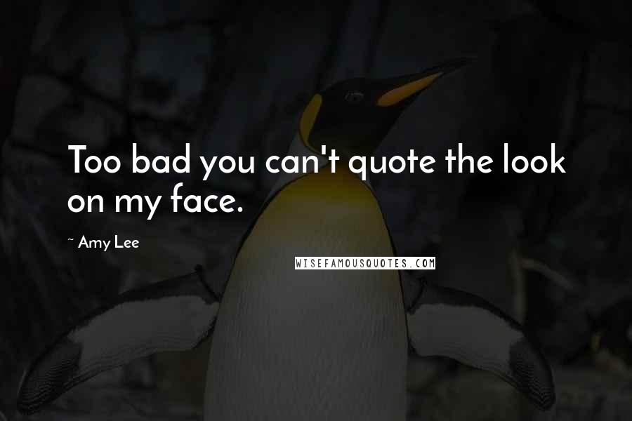 Amy Lee Quotes: Too bad you can't quote the look on my face.