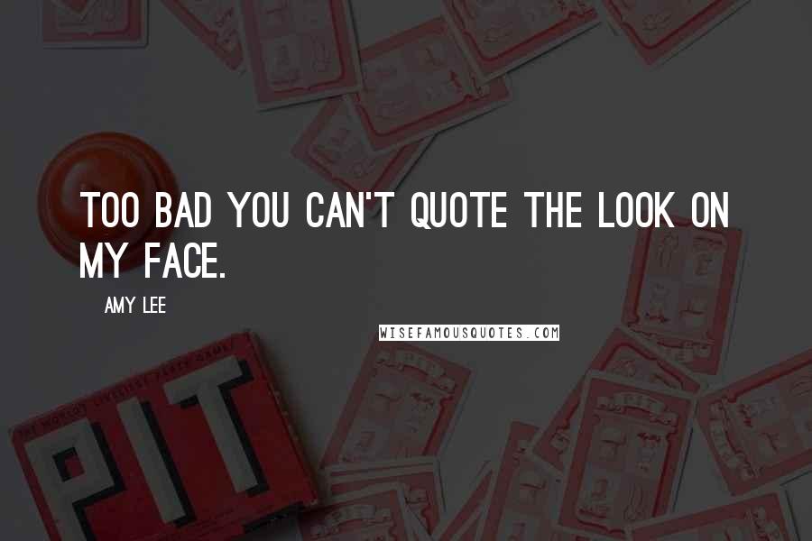 Amy Lee Quotes: Too bad you can't quote the look on my face.