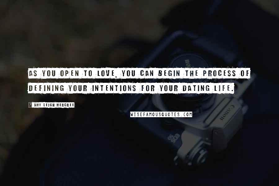 Amy Leigh Mercree Quotes: As you open to love, you can begin the process of defining your intentions for your dating life.