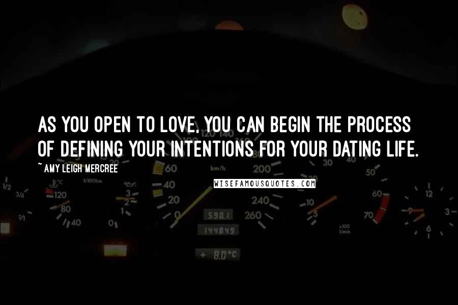 Amy Leigh Mercree Quotes: As you open to love, you can begin the process of defining your intentions for your dating life.