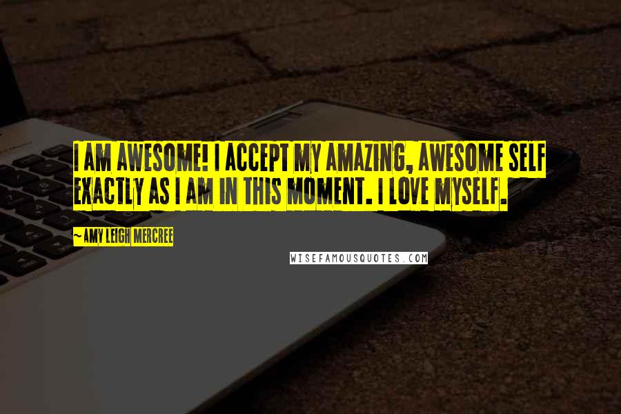 Amy Leigh Mercree Quotes: I am awesome! I accept my amazing, awesome self exactly as I am in this moment. I love myself.