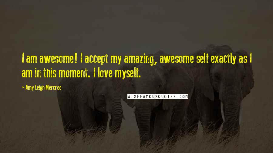 Amy Leigh Mercree Quotes: I am awesome! I accept my amazing, awesome self exactly as I am in this moment. I love myself.