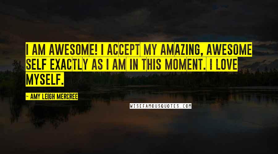 Amy Leigh Mercree Quotes: I am awesome! I accept my amazing, awesome self exactly as I am in this moment. I love myself.