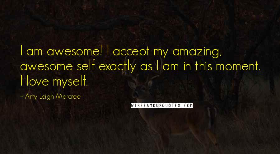 Amy Leigh Mercree Quotes: I am awesome! I accept my amazing, awesome self exactly as I am in this moment. I love myself.