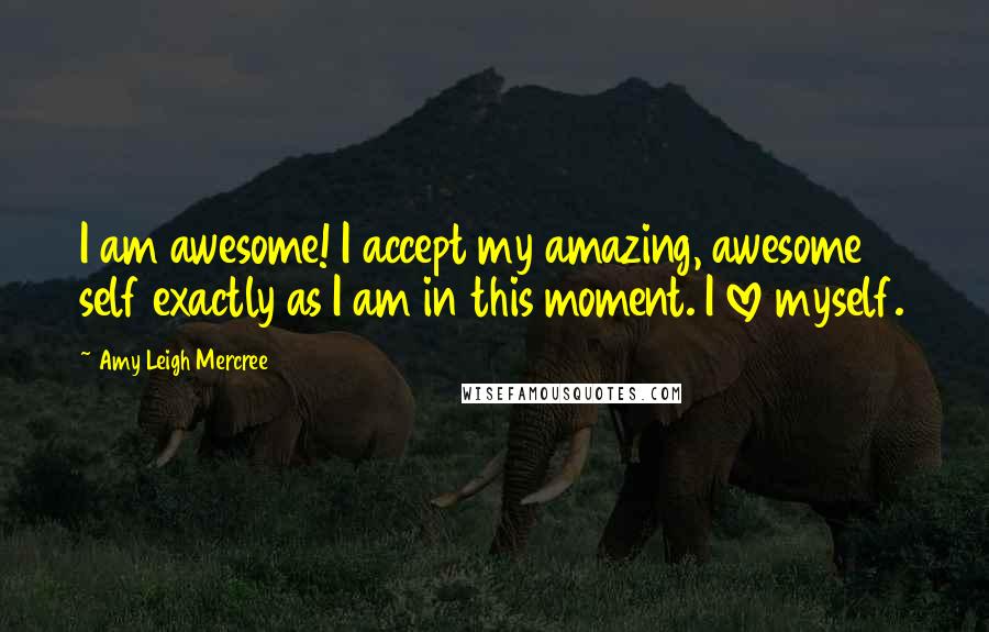 Amy Leigh Mercree Quotes: I am awesome! I accept my amazing, awesome self exactly as I am in this moment. I love myself.