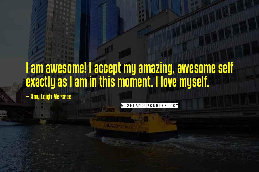 Amy Leigh Mercree Quotes: I am awesome! I accept my amazing, awesome self exactly as I am in this moment. I love myself.