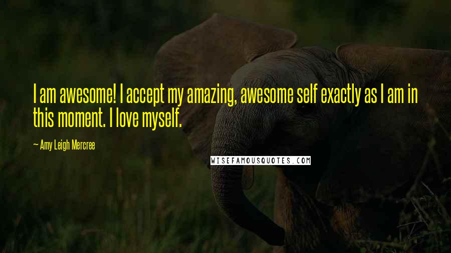 Amy Leigh Mercree Quotes: I am awesome! I accept my amazing, awesome self exactly as I am in this moment. I love myself.