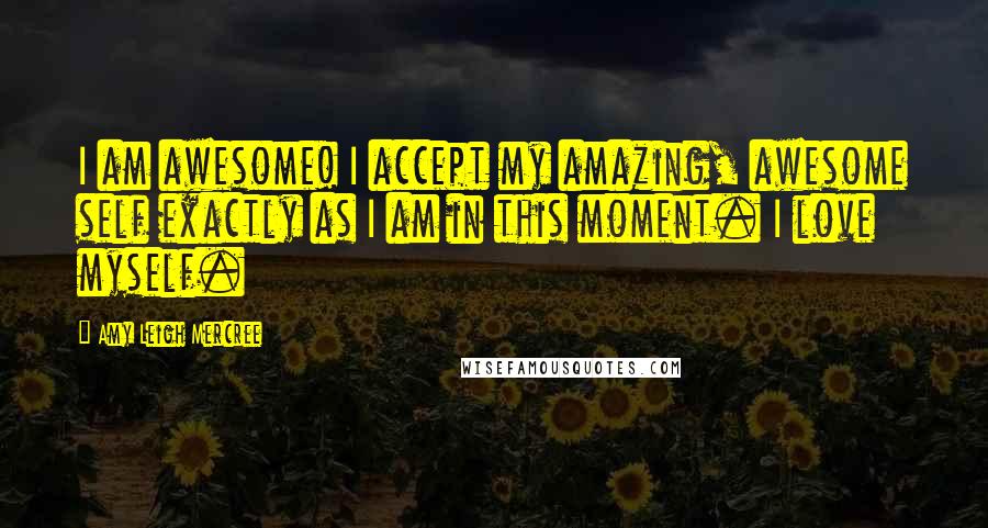 Amy Leigh Mercree Quotes: I am awesome! I accept my amazing, awesome self exactly as I am in this moment. I love myself.