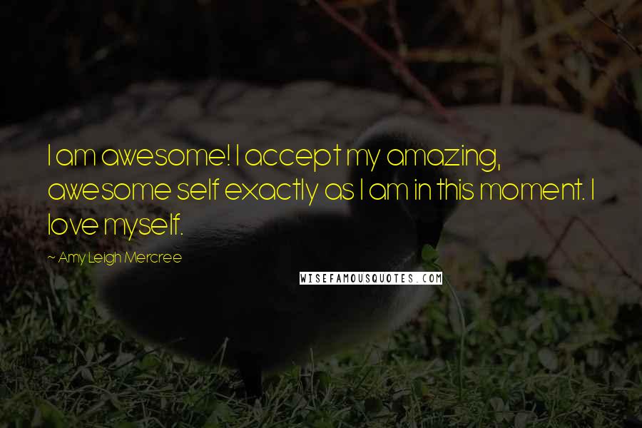 Amy Leigh Mercree Quotes: I am awesome! I accept my amazing, awesome self exactly as I am in this moment. I love myself.