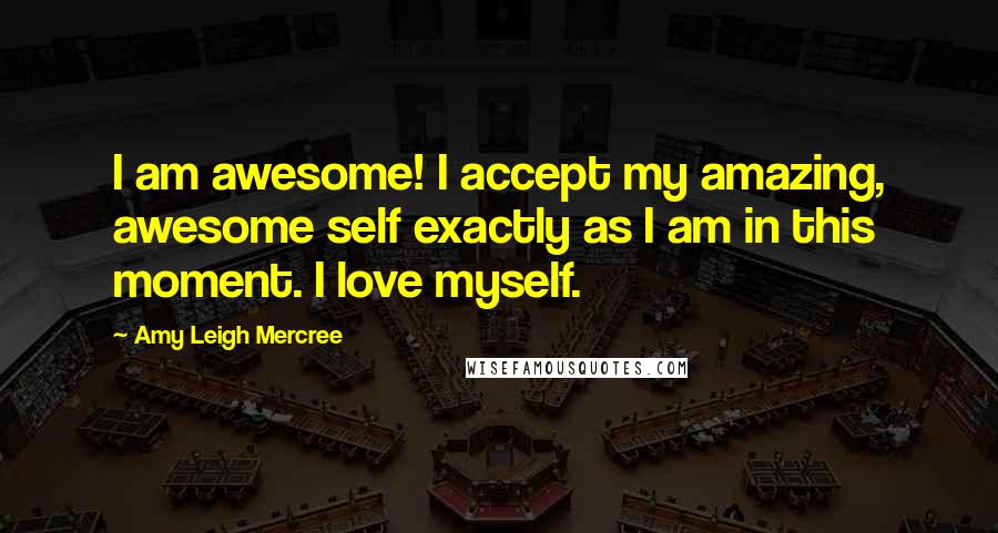 Amy Leigh Mercree Quotes: I am awesome! I accept my amazing, awesome self exactly as I am in this moment. I love myself.