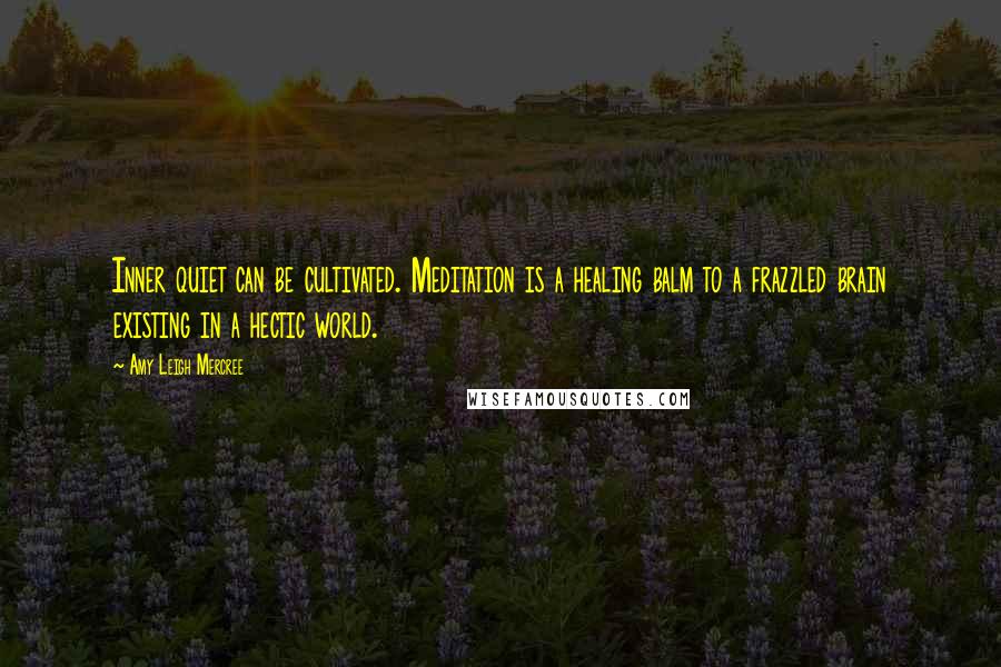 Amy Leigh Mercree Quotes: Inner quiet can be cultivated. Meditation is a healing balm to a frazzled brain existing in a hectic world.