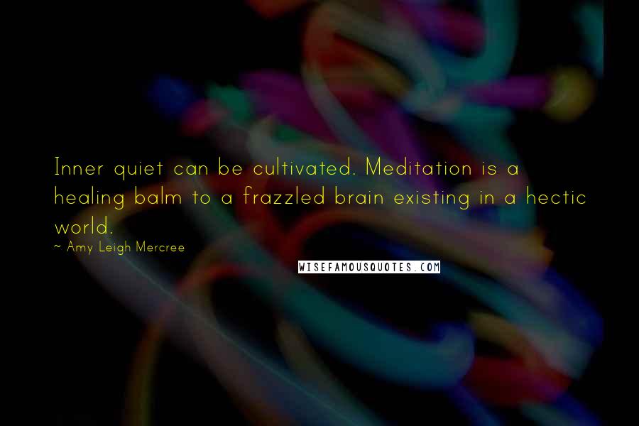 Amy Leigh Mercree Quotes: Inner quiet can be cultivated. Meditation is a healing balm to a frazzled brain existing in a hectic world.