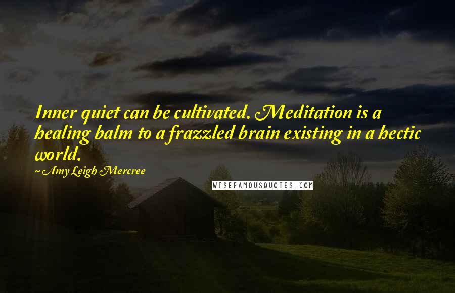 Amy Leigh Mercree Quotes: Inner quiet can be cultivated. Meditation is a healing balm to a frazzled brain existing in a hectic world.