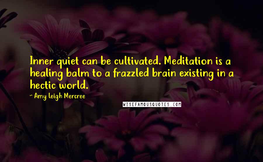 Amy Leigh Mercree Quotes: Inner quiet can be cultivated. Meditation is a healing balm to a frazzled brain existing in a hectic world.