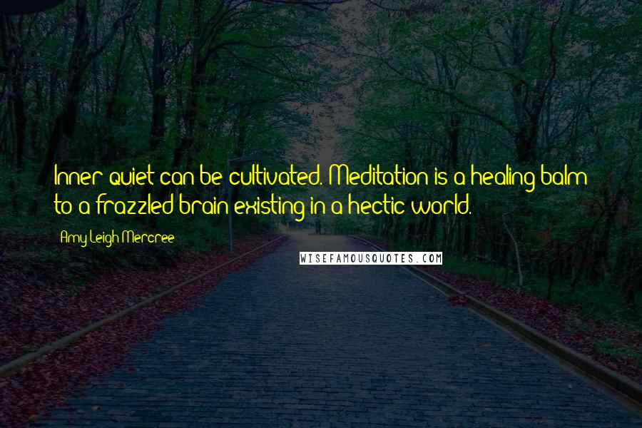 Amy Leigh Mercree Quotes: Inner quiet can be cultivated. Meditation is a healing balm to a frazzled brain existing in a hectic world.