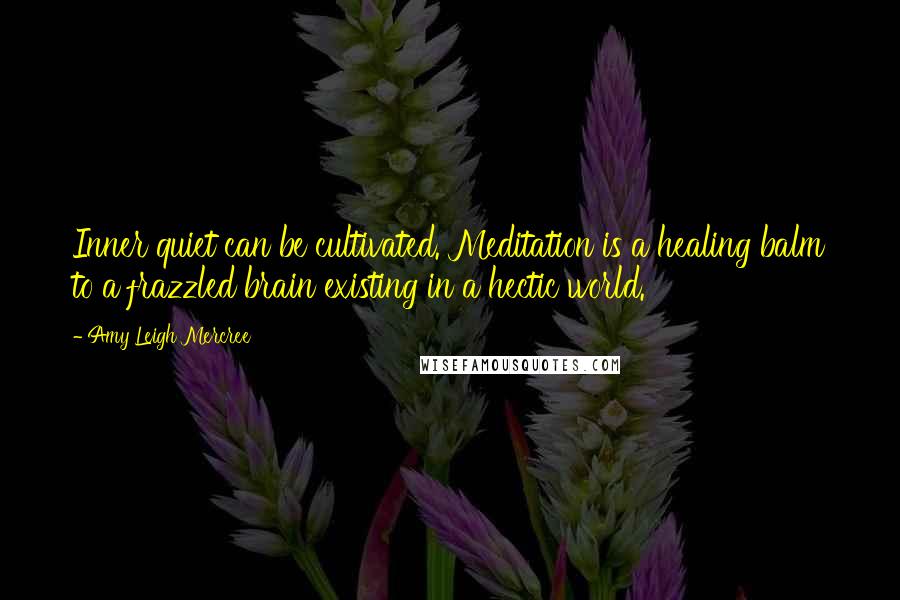 Amy Leigh Mercree Quotes: Inner quiet can be cultivated. Meditation is a healing balm to a frazzled brain existing in a hectic world.