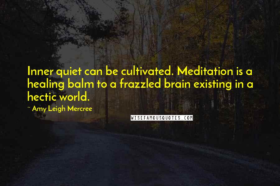 Amy Leigh Mercree Quotes: Inner quiet can be cultivated. Meditation is a healing balm to a frazzled brain existing in a hectic world.