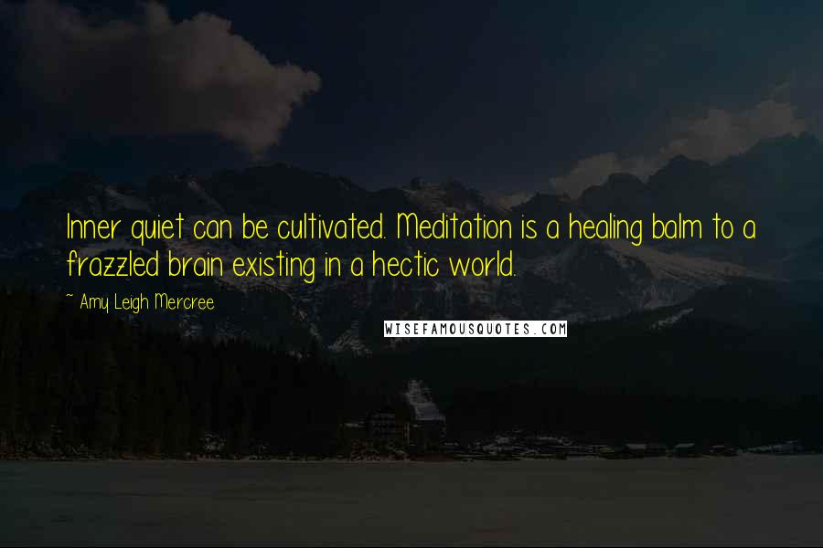 Amy Leigh Mercree Quotes: Inner quiet can be cultivated. Meditation is a healing balm to a frazzled brain existing in a hectic world.