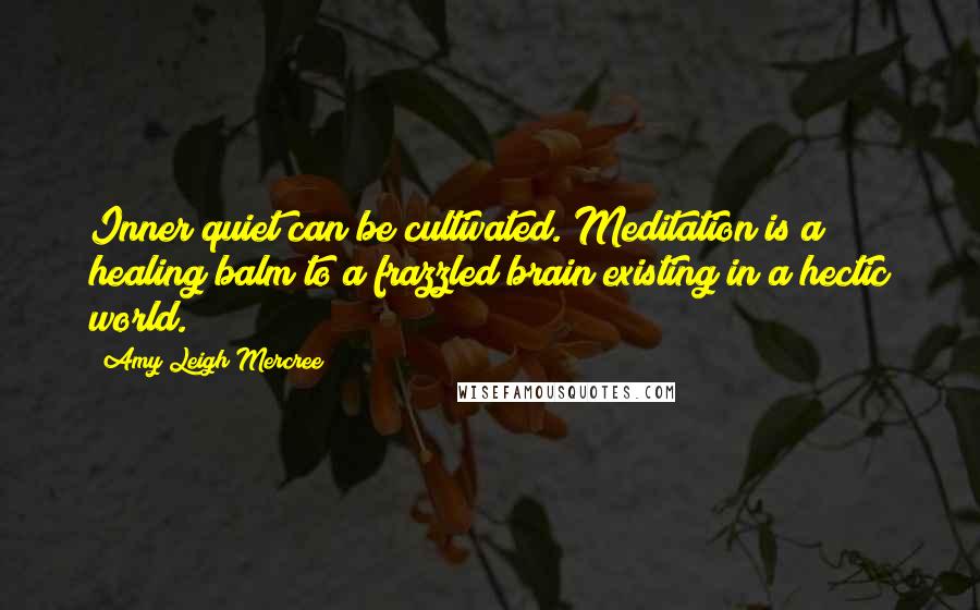 Amy Leigh Mercree Quotes: Inner quiet can be cultivated. Meditation is a healing balm to a frazzled brain existing in a hectic world.