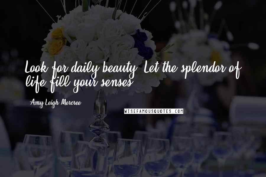 Amy Leigh Mercree Quotes: Look for daily beauty. Let the splendor of life fill your senses.