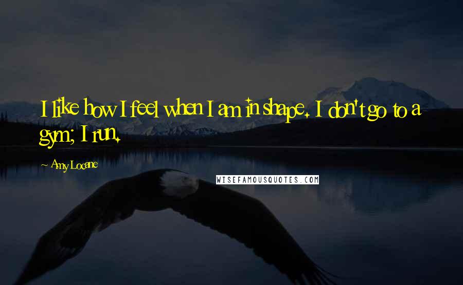 Amy Locane Quotes: I like how I feel when I am in shape. I don't go to a gym; I run.