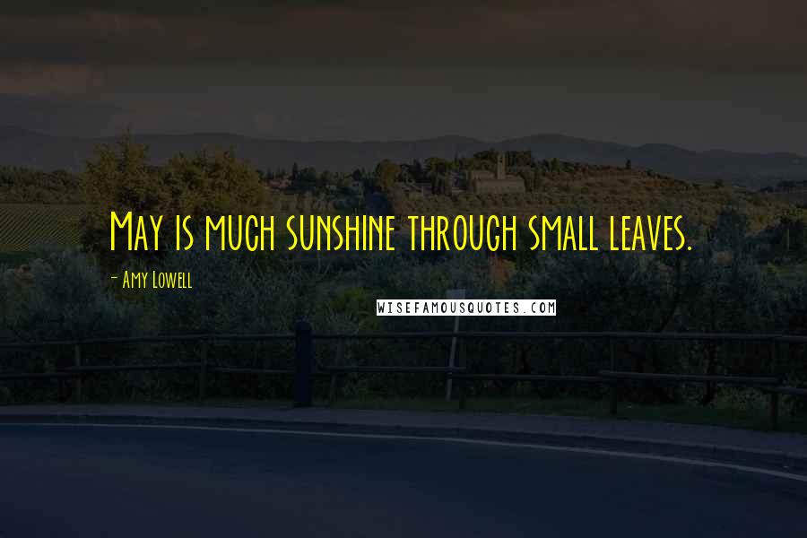 Amy Lowell Quotes: May is much sunshine through small leaves.