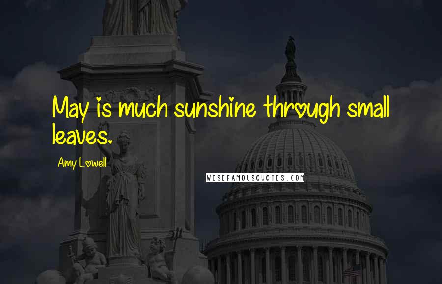 Amy Lowell Quotes: May is much sunshine through small leaves.