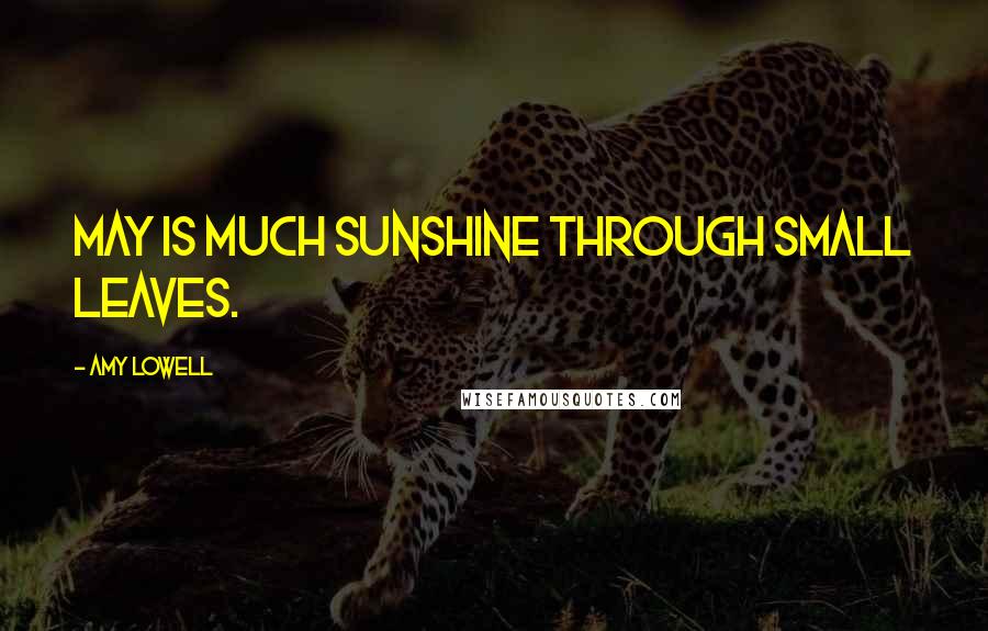Amy Lowell Quotes: May is much sunshine through small leaves.