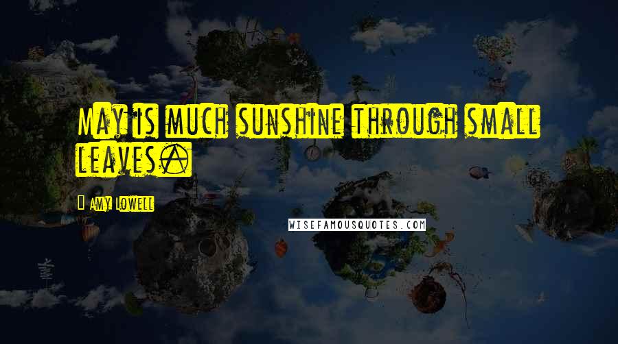 Amy Lowell Quotes: May is much sunshine through small leaves.