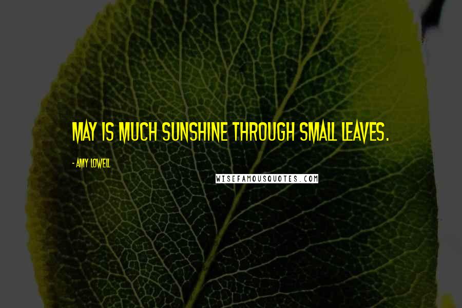 Amy Lowell Quotes: May is much sunshine through small leaves.