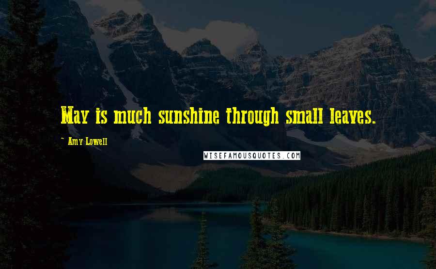 Amy Lowell Quotes: May is much sunshine through small leaves.