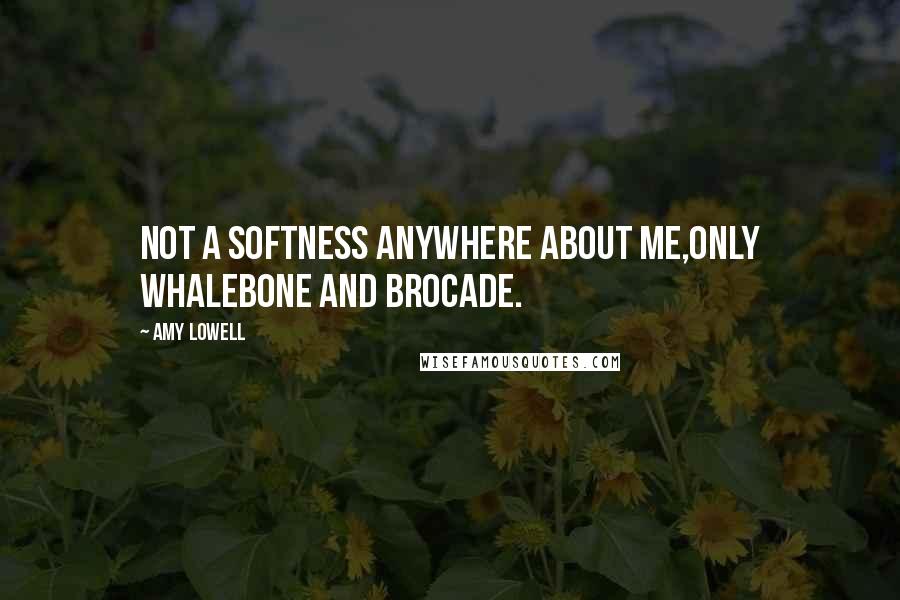 Amy Lowell Quotes: Not a softness anywhere about me,Only whalebone and brocade.