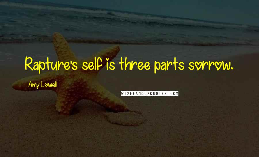 Amy Lowell Quotes: Rapture's self is three parts sorrow.