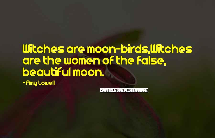 Amy Lowell Quotes: Witches are moon-birds,Witches are the women of the false, beautiful moon.