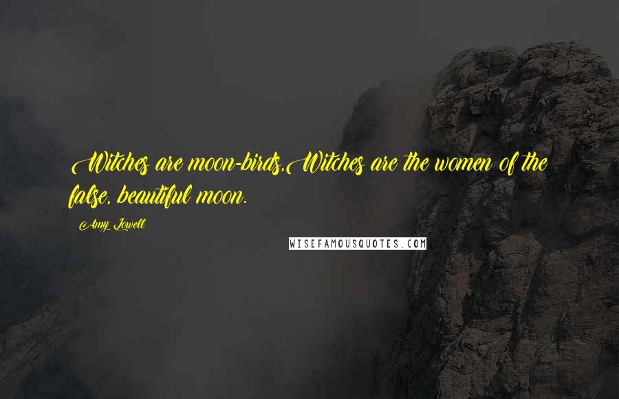 Amy Lowell Quotes: Witches are moon-birds,Witches are the women of the false, beautiful moon.