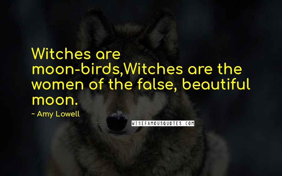 Amy Lowell Quotes: Witches are moon-birds,Witches are the women of the false, beautiful moon.