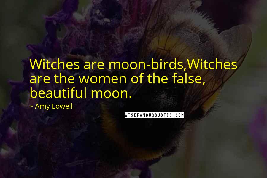 Amy Lowell Quotes: Witches are moon-birds,Witches are the women of the false, beautiful moon.
