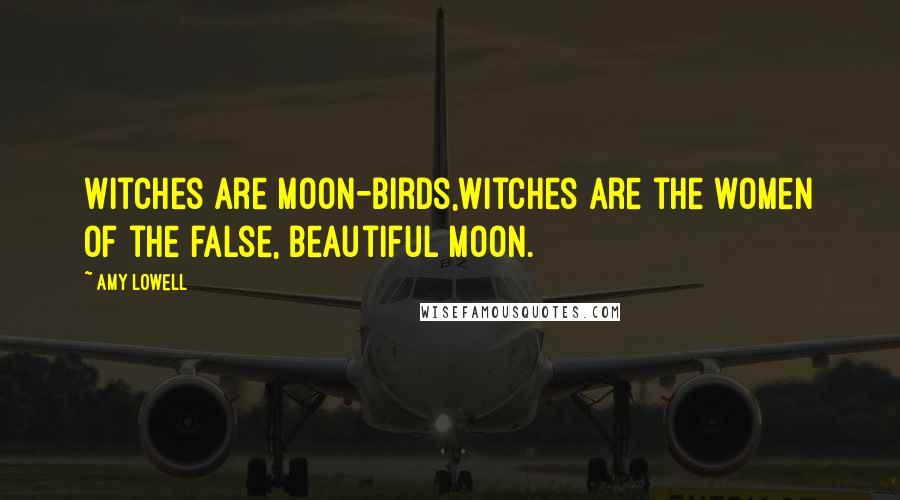 Amy Lowell Quotes: Witches are moon-birds,Witches are the women of the false, beautiful moon.