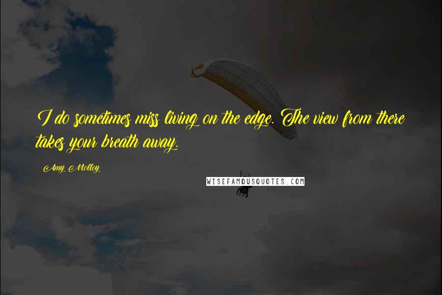 Amy Molloy Quotes: I do sometimes miss living on the edge. The view from there takes your breath away.