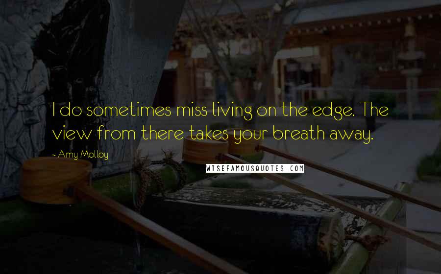 Amy Molloy Quotes: I do sometimes miss living on the edge. The view from there takes your breath away.