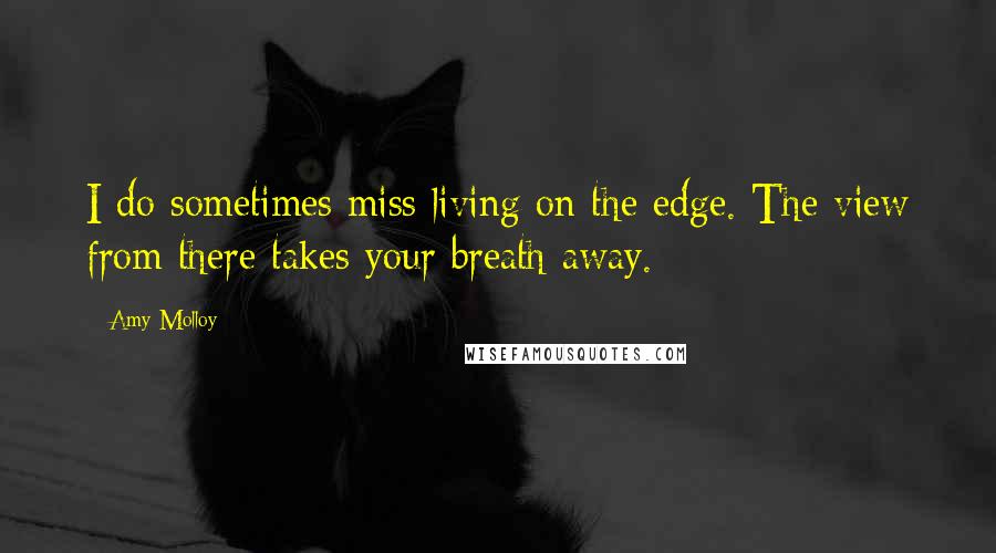 Amy Molloy Quotes: I do sometimes miss living on the edge. The view from there takes your breath away.